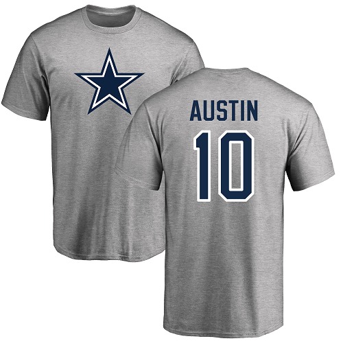 Men Dallas Cowboys Ash Tavon Austin Name and Number Logo #10 Nike NFL T Shirt